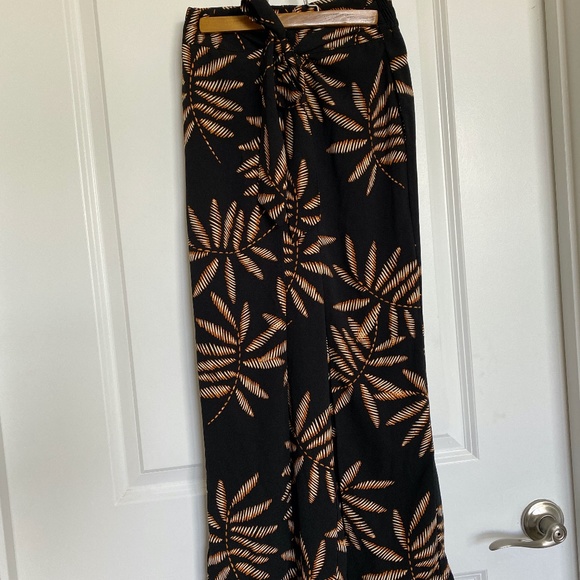 A New Day Palazzo Wide Leg Leaf Elastic Wrap Pants - Picture 10 of 10